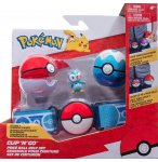 POKEMON CLIP 'N' GO : CEINTURE DU DRESSEUR AVEC POKE BALL ET DIVE BALL + FIGURINE TIPLOUF - BANDAI