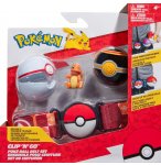 POKEMON CLIP 'N' GO : CEINTURE DU DRESSEUR AVEC PREMIER BALL ET LUXURY BALL + FIGURINE SALAMECHE - BANDAI