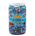 POT DE 13000 PERLES A REPASSER HAMA MIDI COULEURS ASSORTIES - 211-69