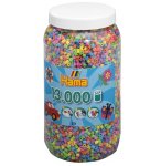 POT DE 13000 PERLES A REPASSER HAMA MIDI COULEURS ASSORTIES PASTEL - 211-50