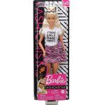 POUPEE BARBIE FASHIONISTAS BLONDE - JUPE ROSE ZEBRE ET T-SHIRT BLANC - MATTEL - GHW62