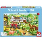 PUZZLE A LA FERME : LES ANIMAUX 100 PIECES - SCHMIDT - 56003