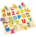 PUZZLE ABC EN BOIS - ABCDAIRE - 26 PIECES - CLASSIC WORLD - PUZZLE A ENCASTRER - 3581