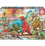 PUZZLE AU PAYS DES DINOSAURES 100 PIECES - COLLECTION DINO ET ANIMAUX PREHISTORIQUE - EDUCA - 13179