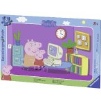 PUZZLE AVEC CADRE - PEPPA PIG ET MAMAN PIG JOUENT SUR L'ORDINATEUR 15 PIECES - RAVENSBURGER - 06123