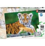 PUZZLE BEBE TIGRE DU BENGALE COUCHE 150 PIECES - COLLECTION ANIMAUX SAUVAGES - NATHAN - 86154