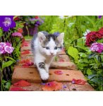 PUZZLE CHATON AU JARDIN 500 PIECES - COLLECTION TENDRESSE - NATHAN - 87185