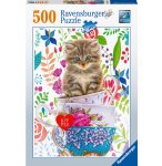 PUZZLE CHATON DANS UNE TASSE 500 PIECES - RAVENSBURGER - 150373