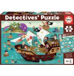 PUZZLE DETECTIVE : LE BATEAU PIRATE ET ILE AU TRESOR 50 PIECES - EDUCA - 18896