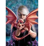 PUZZLE DRAGONKIN 1000 PIECES - ANNE STOKES - COLLECTION DRAGON ROSE ET FEMME - CLEMENTONI - 39640