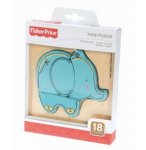 PUZZLE EN BOIS AVEC CADRE : ELEPHANT BLEU 4 PIECES - FISHER PRICE - 32500F