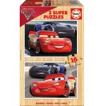 PUZZLE EN BOIS CARS 3 FLASH MCQUEEN ET JACKSON STORM 2 X 16 PIECES - EDUCA - 17172