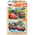 PUZZLE EN BOIS CARS : FLASH MCQUEEN ET MARTIN 2 X 25 PIECES - EDUCA - 18877