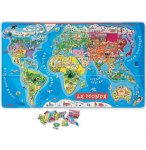 PUZZLE EN BOIS LE MONDE MAGNETIQUE - 92 PIECES - JANOD - J05500