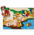 PUZZLE EN BOIS LES ANIMAUX DOMESTIQUE - 6 PIECES - EICHHORN - PUZZLE A ENCASTRER - PUZZLE AVEC BOUTONS