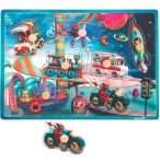 PUZZLE EN BOIS MUSICAL SPACE MOTION 7 PIECES - JANOD - PUZZLE A ENCASTRER AVEC BOUTONS - J07073