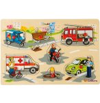 PUZZLE EN BOIS SUR LA ROUTE - 9 PIECES - EICHHORN - PUZZLE A ENCASTRER - PUZZLE AVEC BOUTONS