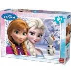 PUZZLE ENFANT DISNEY LA REINE DES NEIGES AVEC ELSA ET OLAF 50 PIECES - KING - 5315B