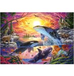 PUZZLE FAMILLE DE LOUP AU BORD DE L'OCEAN AVEC ORQUES ET POISSONS 4000 PIECES - COLLECTION MER Et PAYSAGE - EDUCA - 20259