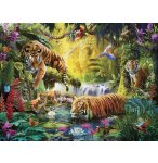 PUZZLE FAMILLE DE TIGRE AU BORD DE LA RIVIERE - 1500 PIECES COLLECTION ANIMAUX SAUVAGES - RAVENSBURGER - 160051