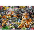 PUZZLE FAMILLE DE TIGRES AU BORD DU RUISSEAU DANS LA FORET 1500 PIECES - COLLECTION ANIMAUX SAUVAGES - EDUCA - 19563