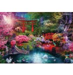 PUZZLE JARDIN JAPONAIS : RIVIERE CYGNES ET PAONS 3000 PIECES - COLLECTION PAYSAGE JAPON - EDUCA 19282