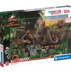 PUZZLE JURASSIC WORLD - DINOSAURE T-REX - VELOCIRAPTOR - 104 PIECES - COLLECTION DINO - CLEMENTONI - 27545