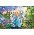 PUZZLE LA PRINCESSE ET LA LICORNE BLANCHE DANS LA FORET 1000 PIECES - COLLECTION MONDE FANTASTIQUE - EDUCA 17654