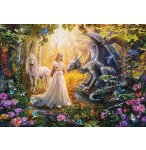 PUZZLE LE DRAGON LA PRINCESSE ET LA LICORNE - 1500 PIECES - COLLECTION ANIMAUX FANTASTIQUE - EDUCA - 17696 