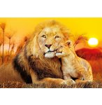 PUZZLE LE LION ET LE LIONCEAU - 180 PIECES - COLLECTION ANIMAUX SAUVAGES - CLEMENTONI - 29785