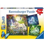 PUZZLE LES LICORNES DANS LA FORET 3 X 49 PIECES - RAVENSBURGER - 092918