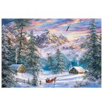 PUZZLE MATIN D'HIVER ENNEIGE 1000 PIECES - CHRISTMAS VILLAGE, COTTAGE & CHALET - CASTORLAND