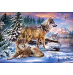 PUZZLE MEUTE DE LOUP DANS LA FORET ENNEIGEE 500 PIECES - COLLECTION PAYSAGE ET MONTAGNE - CASTORLAND