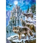 PUZZLE NUIT D'HIVER 3 LOUPS ET LE CHATEAU - 1500 PIECES COLLECTION PAYSAGE DE MONTAGNES - CASTORLAND