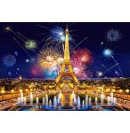 PUZZLE PARIS : LA TOUR EIFFEL VUE DU TROCADERO ET LE FEU D'ARTIFICE 1000 PIECES - COLLECTION PAYS 