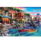 PUZZLE PAYSAGE VILLE DE COME : BARQUES AU BORD DE MER 3000 PIECES - COLLECTION ITALIE - EDUCA 19052