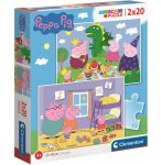 PUZZLE PEPPA PIG : PEPPA LE COCHON PIQUE-NIQUE / JOUE AU PETIT TRAIN 2 X 20 PIECES - CLEMENTONI 24778