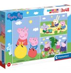 PUZZLE PEPPA PIG PIQUE-NIQUE EN FAMILLE - JOUE AU PARC 3 X 48 PIECES - CLEMENTONI PEPPA LE COCHON - 25263