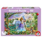 PUZZLE PRINCESSE FEE AVEC LICORNE ET CHATEAU 150 PIECES - FANTASTIQUE - SCHMIDT - 56307