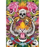 PUZZLE RUGISSEMENT DU TIGRES AVEC TETE DE MORT 1000 PIECES - COLLECTION ANIMAUX SAUVAGES - EDUCA - 19017