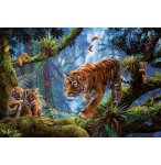 PUZZLE TIGRE AVEC BEBES DANS LA FORET 1000 PIECES - COLLECTION ANIMAUX SAUVAGES - EDUCA 17662