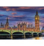 PUZZLE VILLE LONDRES : LE PARLEMENT / PALAIS DE WESTMINSTER 500 PIECES - COLLECTION MONUMENT ANGLETERRE - CLEMENTONI - 35112