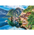 PUZZLE VUE DE LA VILLAGE HALLSTATT : LAC ET MONTAGNE 1500 PIECES - CLEMENTONI PAYSAGE AUTRICHE - 31687