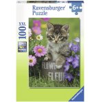 PUZZLE XXL CHATON PARMI LES FLEURS 100 PIECES - RAVENSBURGER - 10847