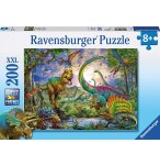 PUZZLE XXL LE ROYAUME DES DINOSAURES 200 PIECES - COLLECTION ANIMAUX PREHISTORIQUE - RAVENSBURGER - 127184