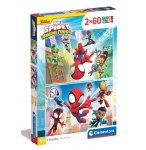 PUZZLES SPIDEY MARVEL : LES AVENTURES DE SPIDEY ET SES AMIS 2 X 60 PIECES - SUPERCOLOR - CLEMENTONI - 21625