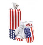 SAC DE FRAPPE USA + GANTS DE BOXE 8 OZ - JOUET SPORT DE COMBAT