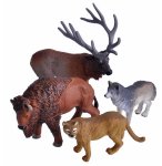 SET ANIMAUX DE LA FORET - 4 FIGURINES - CERF- LYNX - LOUP - BISON - WILD REPUBLIC - 23768