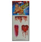 SET DE 3 TATOO BLESSURES - TERREUR - SANG - HORREUR - TATOUAGE TEMPORAIRE ENFANT - HALLOWEEN
