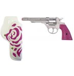 SET PISTOLET EN METAL ET PLASTIQUE COW GIRL 8 COUPS + ETUI - GONHER - 180